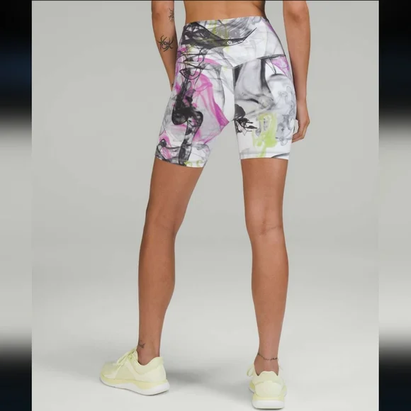 Lululemon 6" Align High-Rise Biker Short in Unicorn Throwback White Multi Sz 2 - Picture 2 of 12